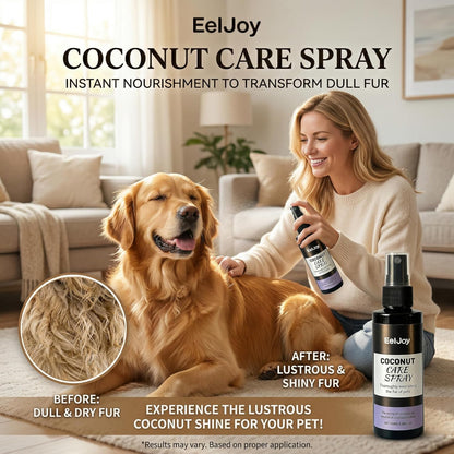 Coconut Care Spray for Pets, Nourishing Fur Oil with Comb, Moisturizing & Detangling Spray for Dogs & Cats, Natural Coconut Oil for Dry Skin & Shiny Coat, 100ml/3.38 fl oz