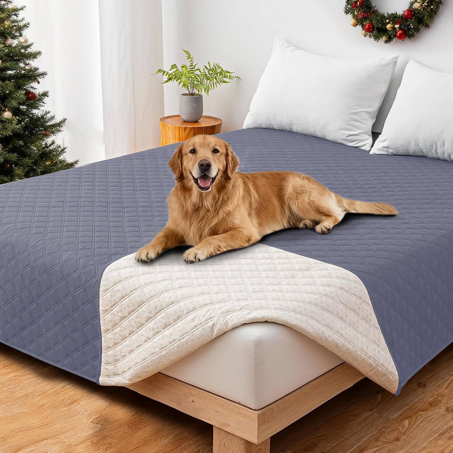Waterproof Dog Blanket, Non-Slip Soft Pet Bed Cover, Couch Cover for Dogs Washable, Protects Sofa, Furniture, Crate, Car, Tear Resistant Leakproof Pet Blanket (30x70 Inch, Dark Grey)