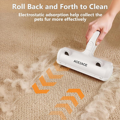 ACE2ACE Pet Hair Removal Tool, Reusable Lint Roller for Pet Hair, Self Clean Cat Hair Remover with Dust Bin, Dog Hair Remover for Couch, Furniture, Carpet, Sofa and Bedding