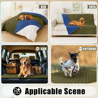 Smiry Waterproof Dog Bed Cover Blanket 30x70, Soft Reversible Pet Blanket, Washable Leakproof Cats Dogs Couch Cover for Sofa, Couch, Furniture, Grey/Dark Grey