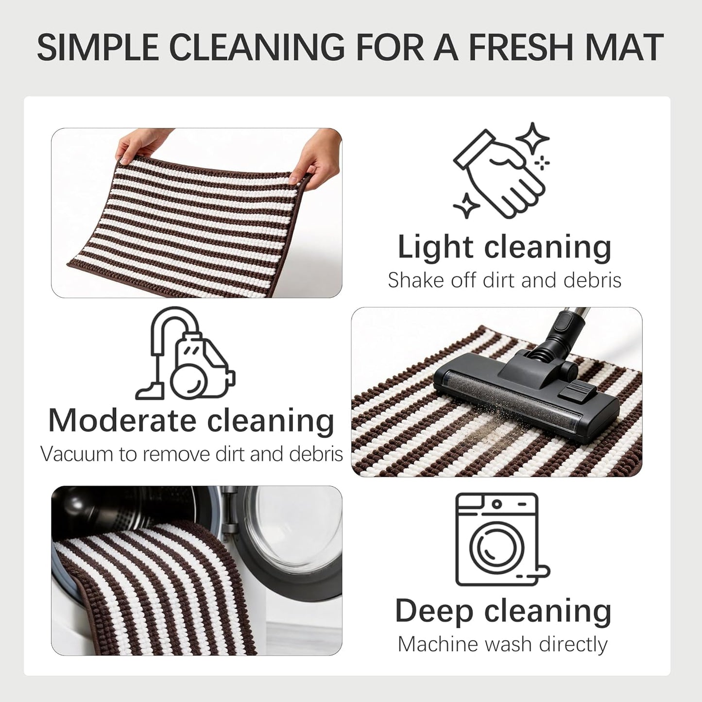 Dog Door Mat for Muddy Paws - Absorbent Quick-Dry Non-Slip Washable Chenille Pet Rug, Indoor Entryway Mat for Front Door & Crate (Brown, 24" L*16" W)