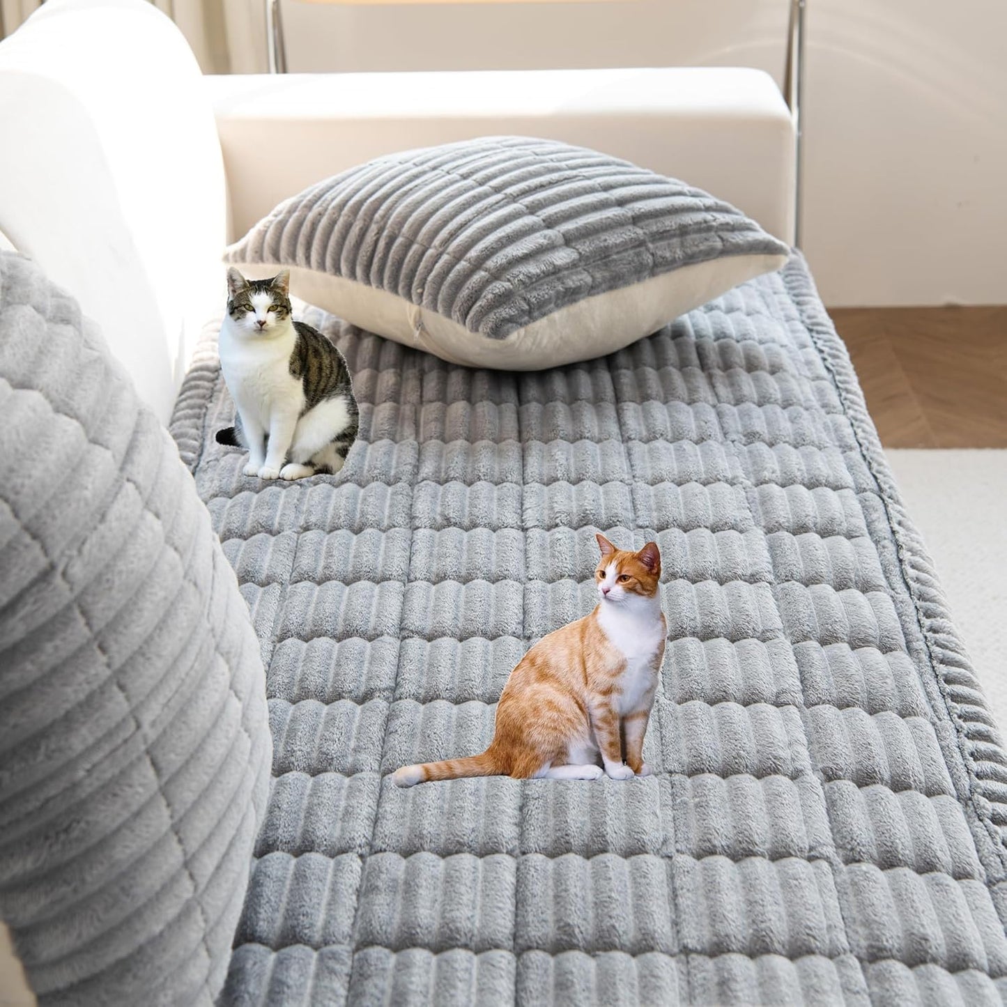 Mivnue Pet Couch Cover, Couch Covers for Dogs, Washable Dog Sofa Covers Couch Protector, Fuzzy Non Slip Couch Slipcover Pet Friendly (Brown, 27.6" x 59.1")