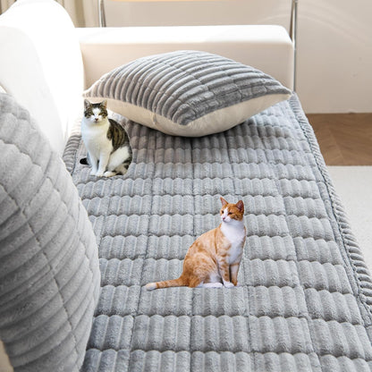 Mivnue Pet Couch Cover, Couch Covers for Dogs, Washable Dog Sofa Covers Couch Protector, Fuzzy Non Slip Couch Slipcover Pet Friendly (Brown, 27.6" x 59.1")