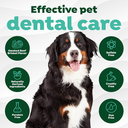TropiClean Fresh Breath Oral Care Kit - Soft Bristle Finger Toothbrush - Dog Tooth Brushing Kit - Peanut Butter and Honey Flavor Dog Toothpaste