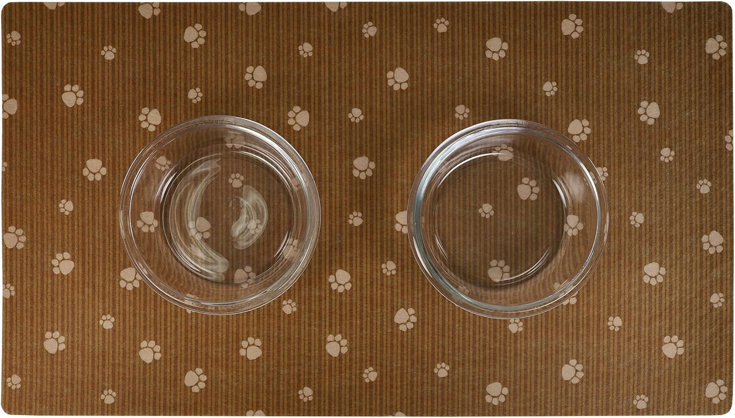 Drymate Pet Bowl Placemat, Dog & Cat Food Feeding Mat - Absorbent Fabric, Waterproof Backing, Slip-Resistant - Machine Washable/Durable (USA Made) (12” x 20”) (Indigo)