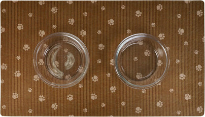 Drymate Pet Bowl Placemat, Dog & Cat Food Feeding Mat - Absorbent Fabric, Waterproof Backing, Slip-Resistant - Machine Washable/Durable (USA Made) (12” x 20”) (Indigo)