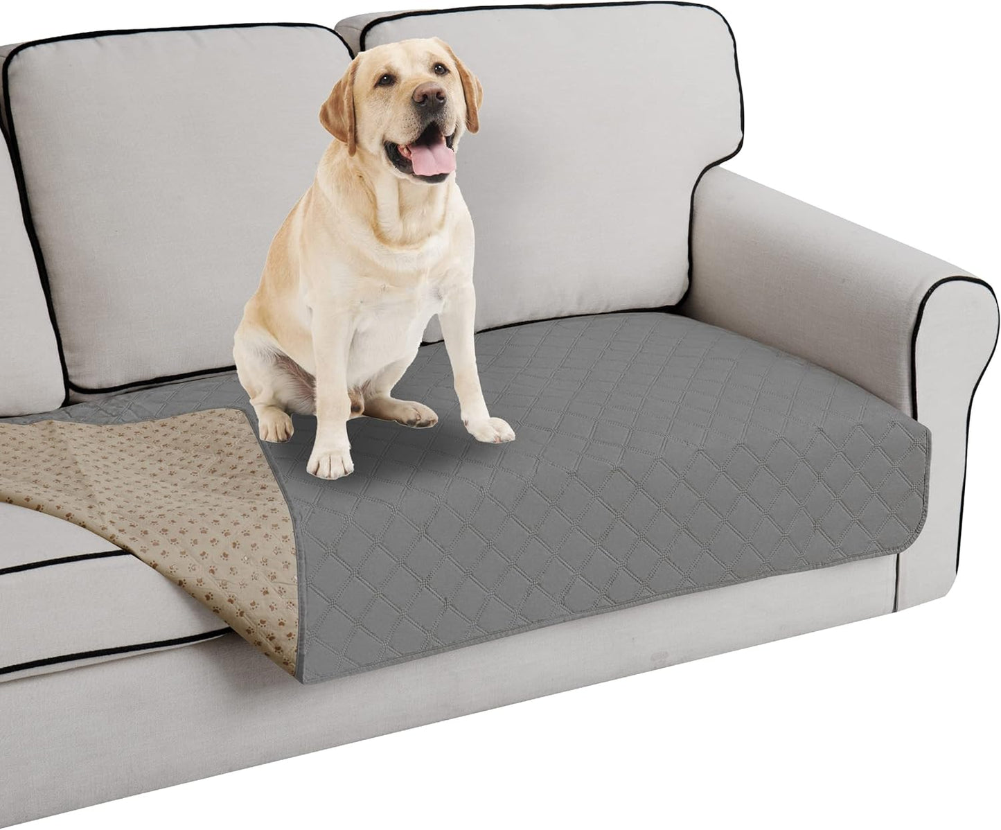 Easy-Going 100% Waterproof Dog Bed Cover, Non-Slip Pet Blanket for Furniture, Washable Couch Cover, Repleasement Sofa Cover (68x82 in,Gray)