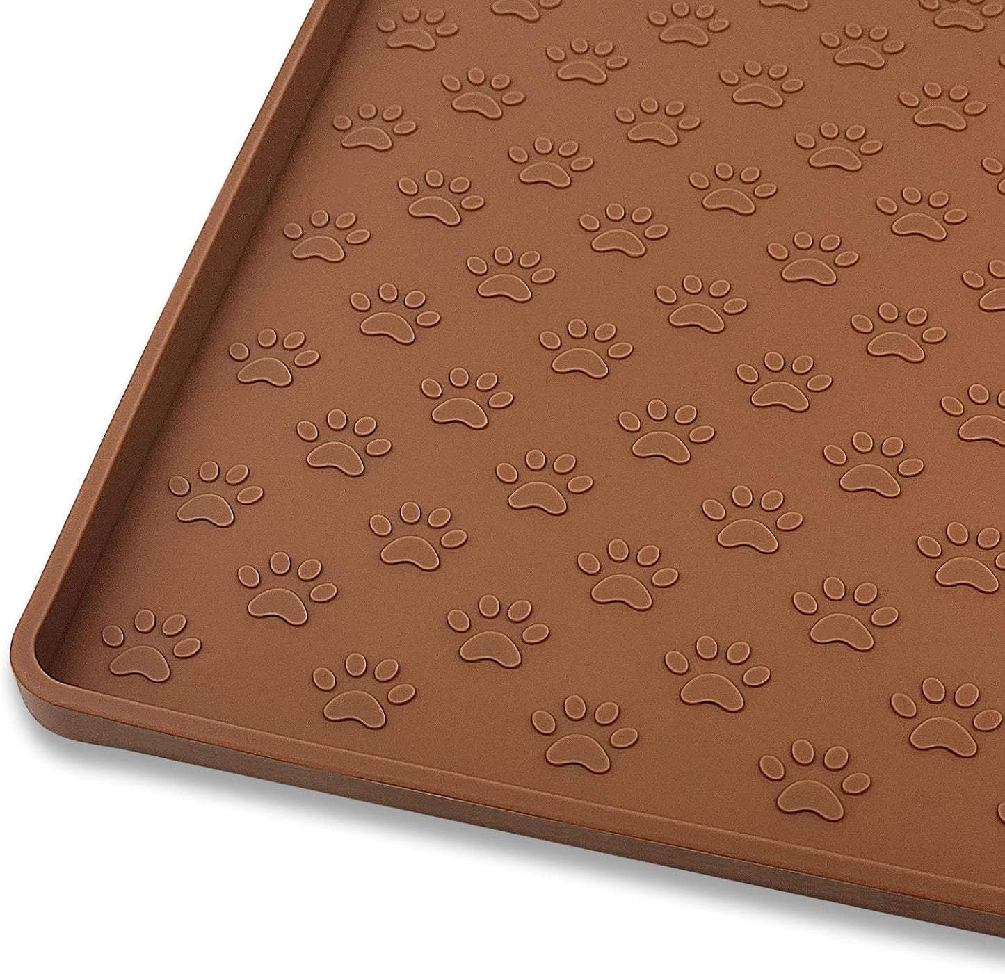 Ptlom Pet Placemat for Dog and Cat, Mat for Prevent Food and Water Overflow, Suitable for Small, Medium and Big Pet, 18" 12", Grey, Silicone