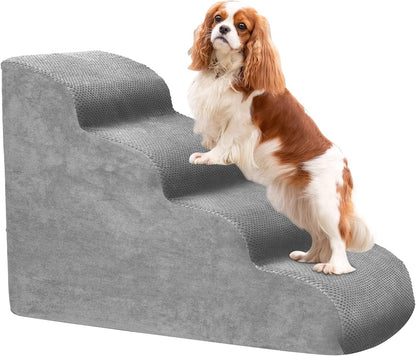Dog Stairs for Small Dogs, 3 Tiers High Density Foam Dog Ramp, Extra Wide Non-Slip Pet Steps for High Beds Or Couch, Soft Foam Doggie Ladder for Dogs Injured, Older Pets, Small Cats