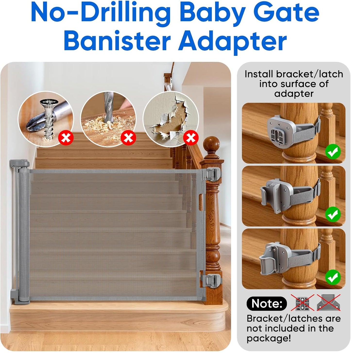 Upgraded Retractable Baby Gate, Extra Wide Safety Kids or Pets Gate, 33” Tall, Extends to 71” Wide, Mesh Safety Dog Gate for Stairs, Indoor, Outdoor, Doorways, Hallways(33”x71”, Black)