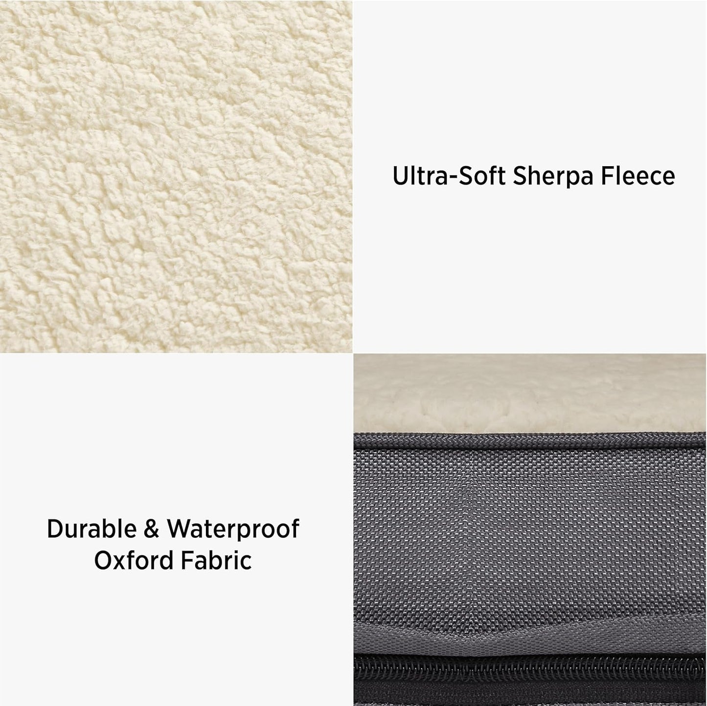 LE SURE Waterproof Dog Bed Cover Replacement Washable - Large Size for Pet Mat 36x27x3 Inches, Grey