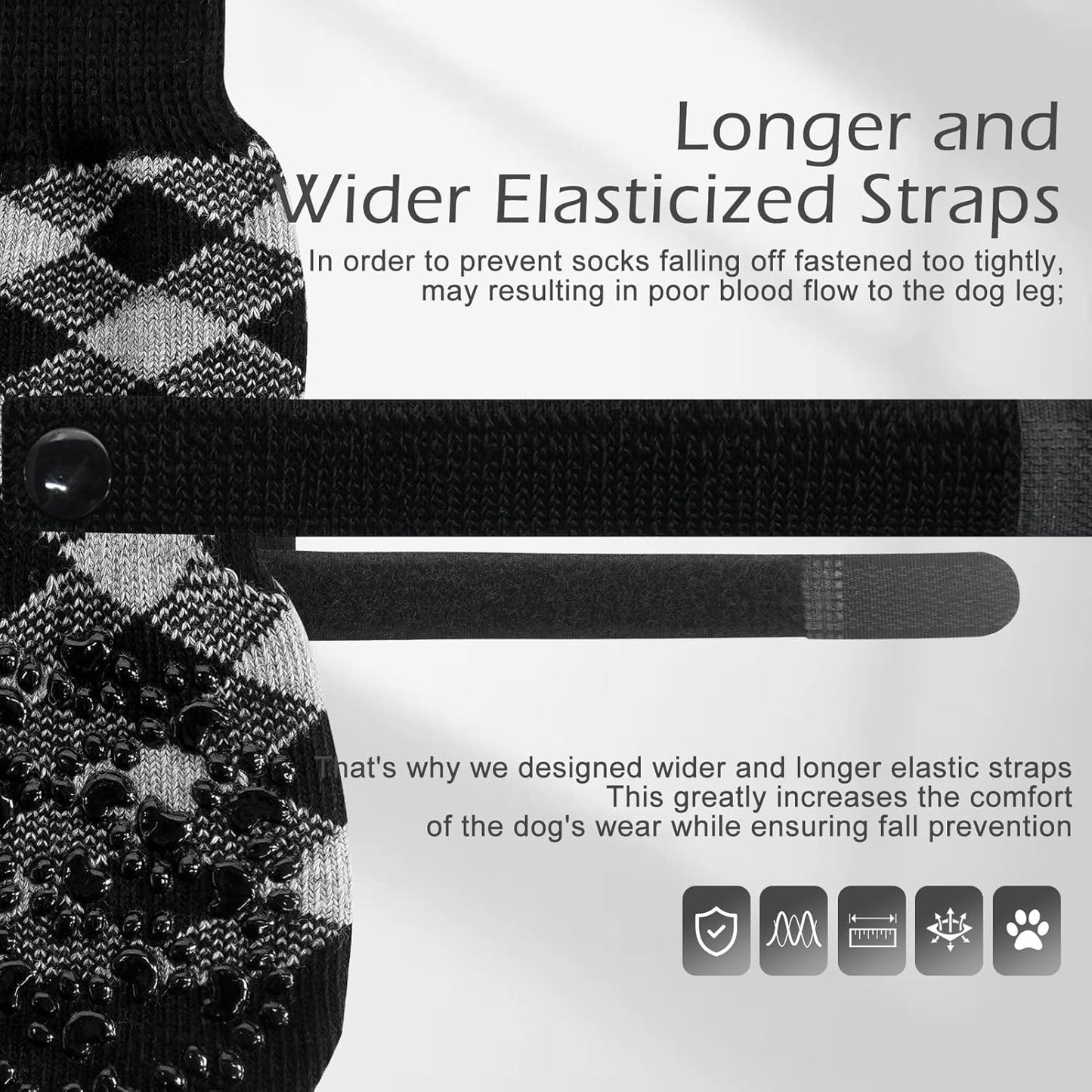 EXPAWLORER Anti Slip Dog Socks to Prevent Licking Paws, Dog Shoes for Hot Pavement, Dog Booties for Small Medium Large Senior Dogs, Traction Control Boots & Paw Protectors for Hardwood Floors