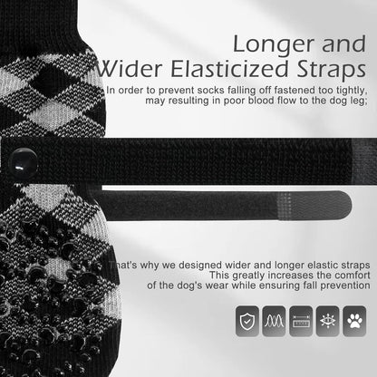 EXPAWLORER Anti Slip Dog Socks to Prevent Licking Paws, Dog Shoes for Hot Pavement, Dog Booties for Small Medium Large Senior Dogs, Traction Control Boots & Paw Protectors for Hardwood Floors
