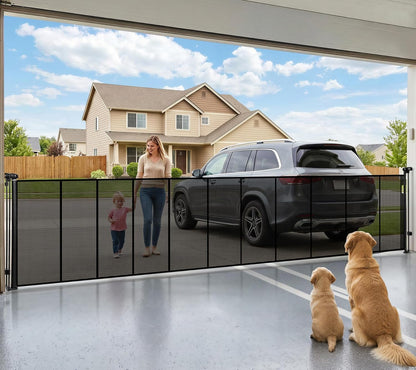 236" Retractable Baby Gate Extra Wide, 41" Tall Retractable Dog Gate for Stairs, Doorways, Decks, Mesh Gate Long Child Gate Pet Gate for Indoor, Outdoor, with Reinforced Mesh Rods, Dual Locks
