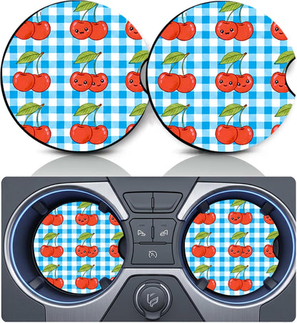2PCS Dog Paw Print Car Cup Holder Coasters, Cars Coasters for Cup Holders, Anti Slip Rubber Mat with Finger Slot, Dogs Car Accessories Interior Decor, Dog Lover Gifts for Women, Men