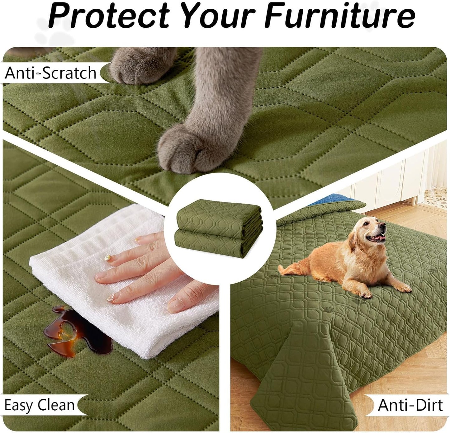 hyha Waterproof Dog Bed Blanket, Soft Pet Blankets, Waterproof Couch Cover for Dogs, Reversible Sofa Covers Washable for Furniture (30x70 Inch, Grey/Dark Grey)
