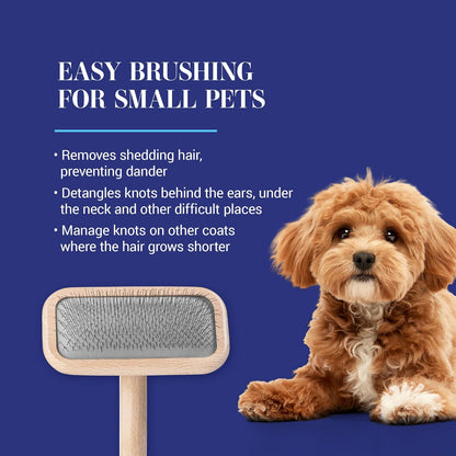 Chris Christensen Mark III Slicker Brush for Dogs, 12mm Pins, Groom Like a Pro, Handcrafted Lightweight Beechwood Ergonomic Handle, Stainless Steel Pins, A5III Medium. Made in Germany.