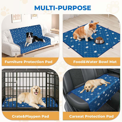 Fostanfly Washable Pee Pads for Dogs, 2 Pack Large 36"x41" Ultra-Absorbent and Leak-Proof Non-Slip Reusable Potty Training Pads for Dogs, Cats, Puppy, Potty Training of Add 8 Lanyards
