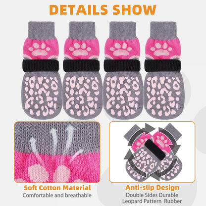 KOOLTAIL Dog Socks Shoes for Hot Pavement to Prevent Licking Paws, Winter Dog Boots&Paw Protector for Hardwood Floors Anti Slip,Traction Control Grip Booties for Small Medium Large Senior Dogs,Black M