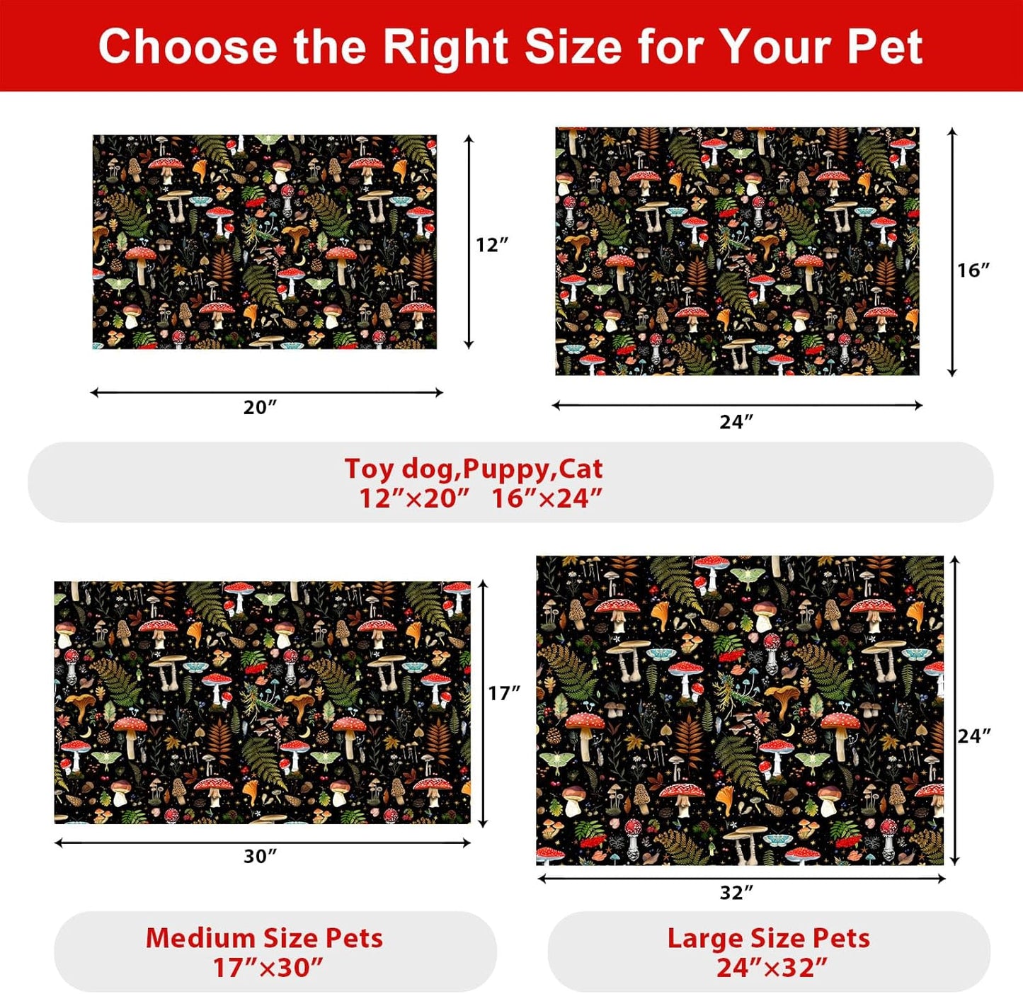 Dog Food Mats for Floors Waterproof Mat for Cat Food and Water Bowls - Absorbent Quick Dry Non Slip Mat for Pet Feeding