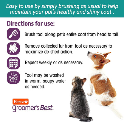 Hartz Groomer's Best Fur Fetcher De-Shedder Cat Brush,Black