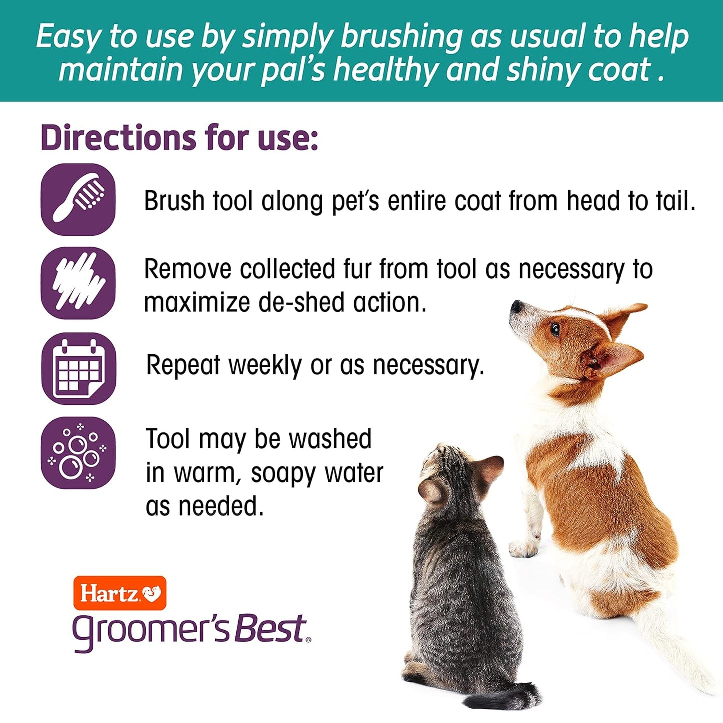 Hartz Grooming Supplies, Groomers Best Combo Brush for Dogs and Professionals 6-in-1 Dog Shampoo and Combo Brush Bundle, Good for All Dogs & Coat Types