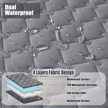 Smiry Waterproof Dog Bed Cover Blanket 30x70, Soft Reversible Pet Blanket, Washable Leakproof Cats Dogs Couch Cover for Sofa, Couch, Furniture, Grey/Dark Grey