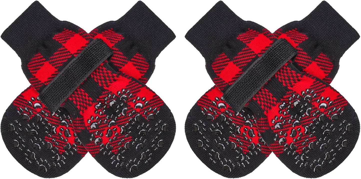 EXPAWLORER Anti Slip Dog Socks to Prevent Licking Paws, Dog Shoes for Hot Pavement, Dog Booties for Small Medium Large Senior Dogs, Traction Control Boots & Paw Protectors for Hardwood Floors