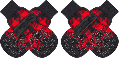 EXPAWLORER Anti Slip Dog Socks to Prevent Licking Paws, Dog Shoes for Hot Pavement, Dog Booties for Small Medium Large Senior Dogs, Traction Control Boots & Paw Protectors for Hardwood Floors