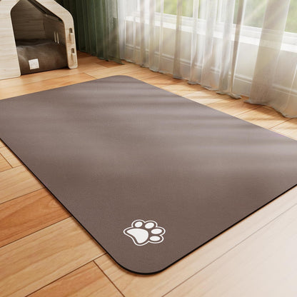 HotLive Dog Food Mat - Absorbent Cat Mat for Food and Water, No Stains Pet Feeding Bowl Mat, Easy to Clean Pet Placemats, Quick Dry Dog Water Dispenser Mat for Messy Drinkers | Paw Dark Grey 12"x 19"