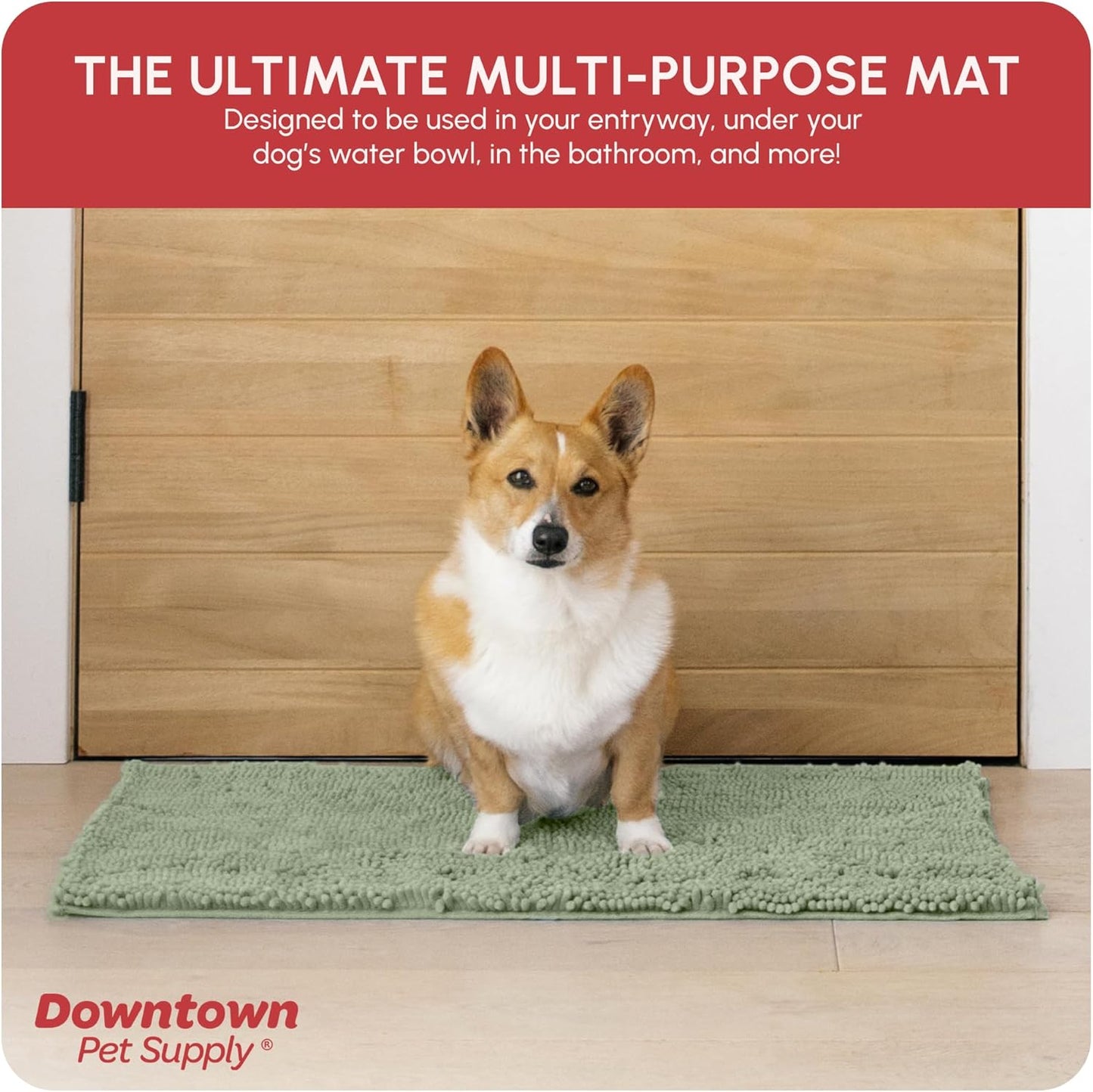My Doggy Place Dog Mud Mat, 36"x26" Ash – Thick Microfiber Entry Rug for Snow, Mud & Salt – Absorbent, Quick-Dry, Washer-Safe & Non-Slip, Large