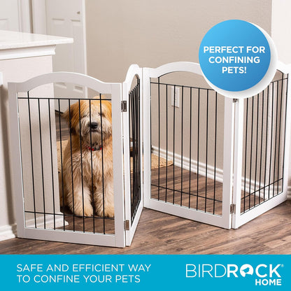 Internet's Best Wire Dog Gate with Arched Top - 4 Panel - 30" Tall - White