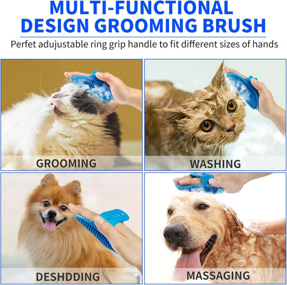 Professional 7 in 1 Dog Paw Cleaner for Dogs & Cats - Includes 1 Portable Paw Washer, 1 Bath Brush, 2 Dog Toothbrushes and 3 Absorbent Towels Note: Fits Paws up to 2 Inches Wide (Small, Blue)