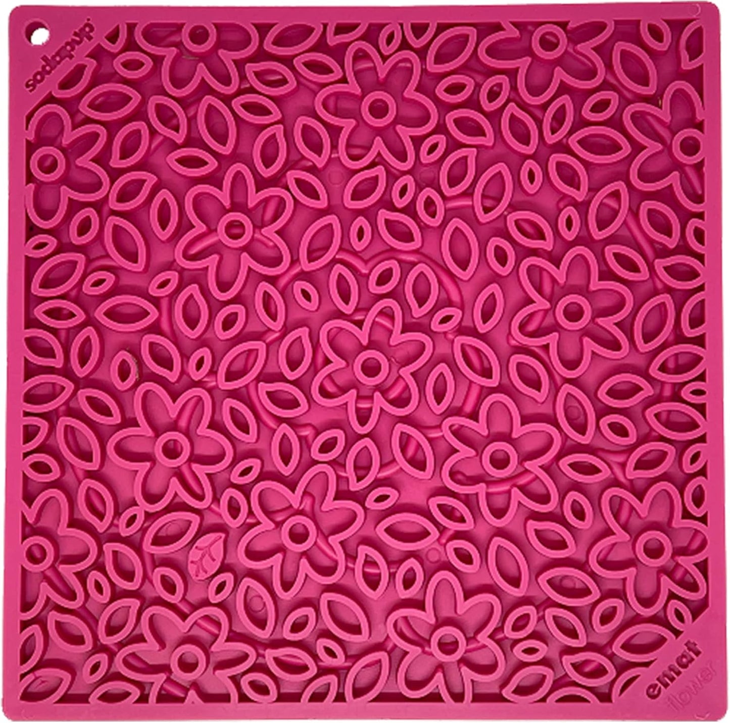 SodaPup Flower Power eMat – Durable Lick Mat Feeder Made in USA from Non-Toxic, Pet-Safe, Food Safe Rubber for Mental Stimulation, Avoiding Overfeeding, Fresh Breath, Digestive Health, & More