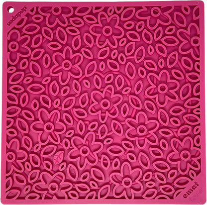 SodaPup Flower Power eMat – Durable Lick Mat Feeder Made in USA from Non-Toxic, Pet-Safe, Food Safe Rubber for Mental Stimulation, Avoiding Overfeeding, Fresh Breath, Digestive Health, & More