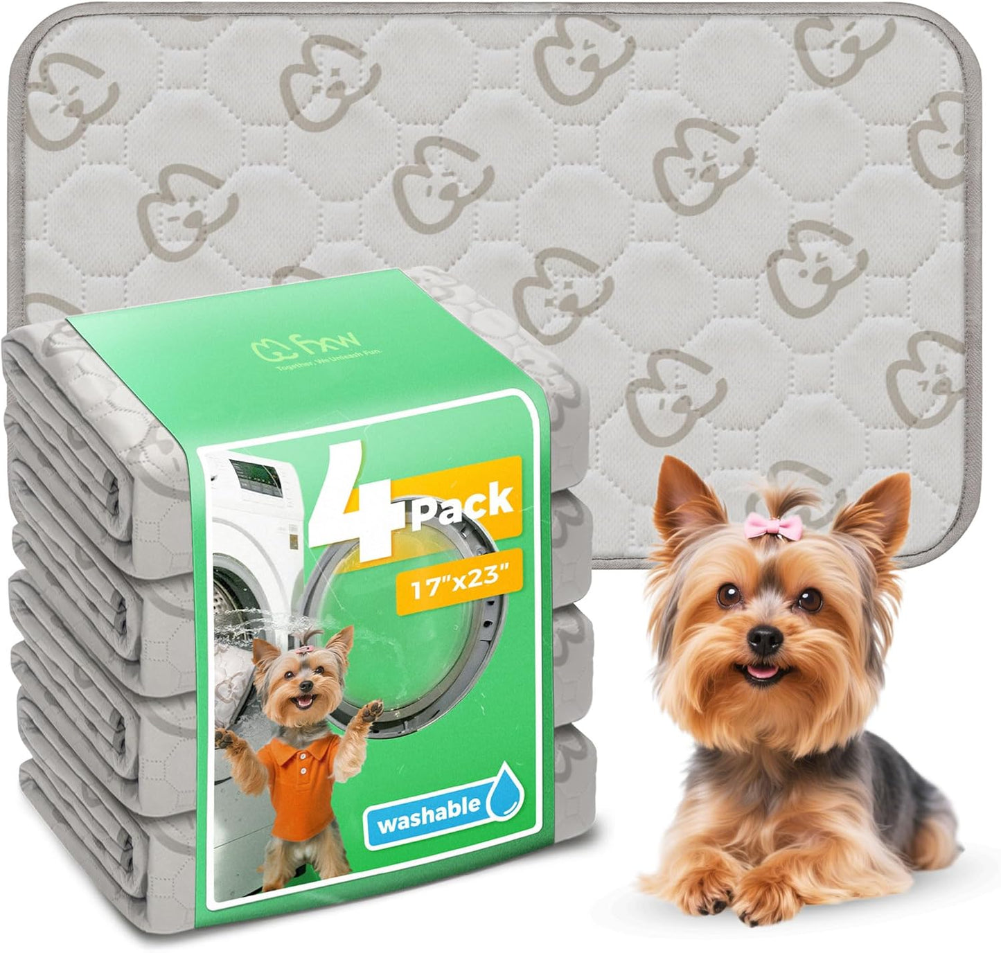 FXW Washable Pee Pads for Dogs, Puppy Pads with Super Absorbent, Specifically Designed for FXW Rollick/Homeplus 24inch 6 Panels Dog Playpen, 39" x 63" Rectangle, Khaki, 1 Pack