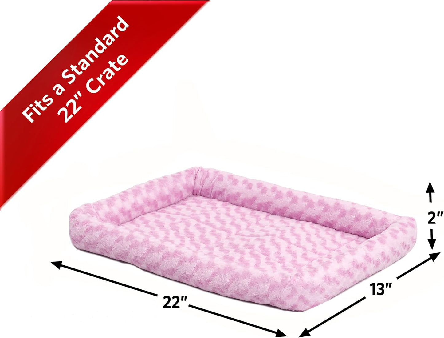 MidWest Homes for Pets QuietTime Dog Bed - White Fleece Bolster, Ultra-Soft and Machine Washable, Fits 24-Inch Crates and Carriers, for Small Breed Dogs