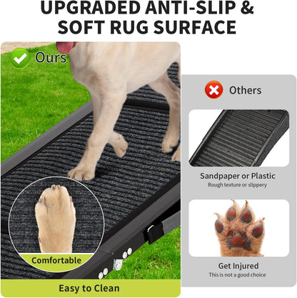 Dog Ramp for Car, 63" Long & 20" Wide Folding Dog Ramps for Car, Portable Pet Car Ramp with Non-Slip Surface, Outdoor Dog Car Ram-p Up to 250 LBS, Extra Wide Steps for SUV Car & Truck
