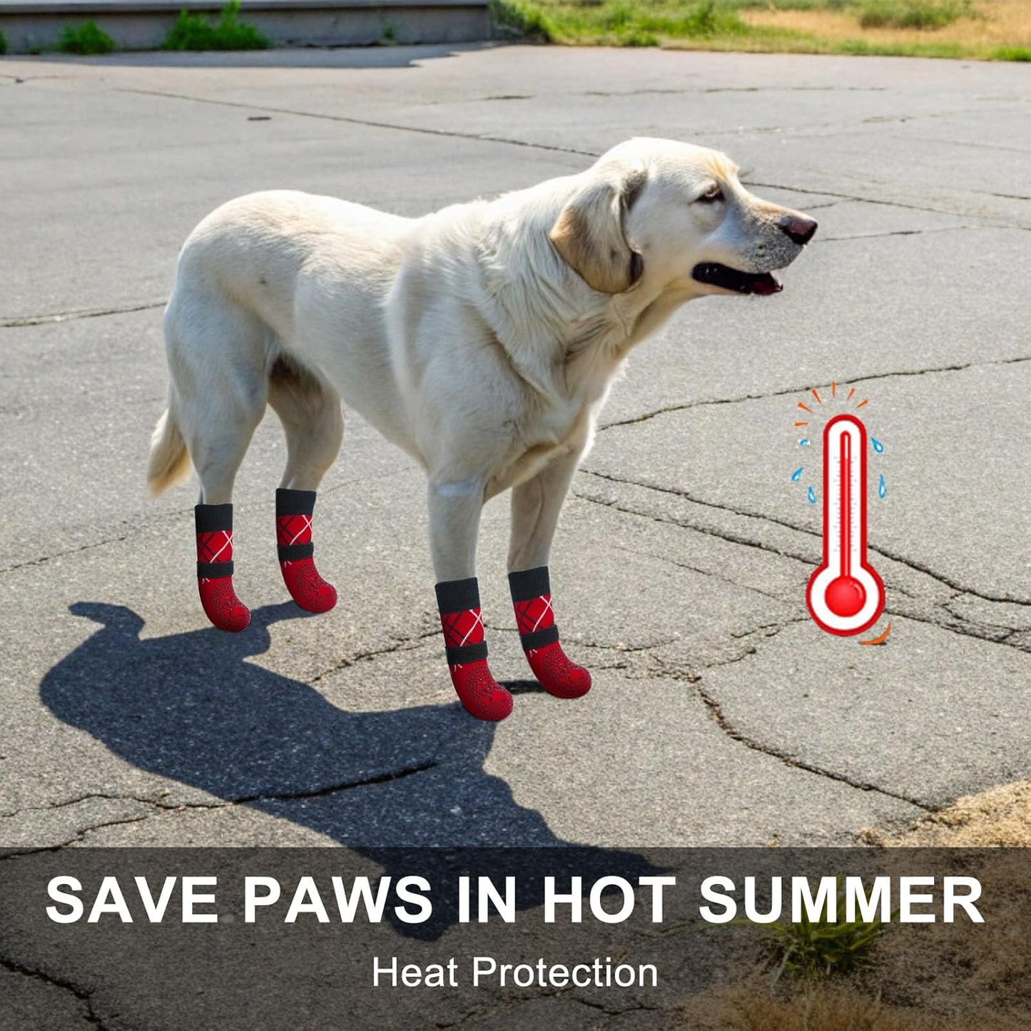 BEAUTYZOO 6PCS Dog Socks to Prevent Licking Paws, Anti Slip Dog Shoes for Hot Pavement Hardwood Floors, Traction Control Toe Grips Boots & Paw Protectors for Small Medium Large Senior Dogs, Grey S