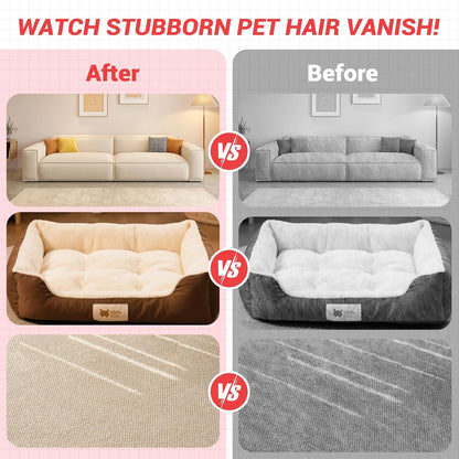 2 PCS Electrostatic Pet Hair Removal Glove, Upgraded Reusable Grooming Gloves for Dogs & Cats, Efficient Fur Remover for Couch, Car Seat, Furniture, Carpet, Animal Fur Removal Tool