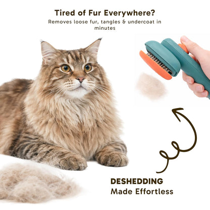 Wolfster Self Cleaning Slicker Brush for Dogs & Cats - Skin-Friendly Deshedding Brush & Undercoat Rake for Short, Medium and Long Hair Pets, Reduces Shedding by 90% (Parrot Green)