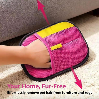 Premium 3-in-1 Pet Grooming Kit - Electrostatic Pet Hair Removal Glove with Safety Nail Scissors & Dual-Ended Toothbrush Set - Gentle Deshedding Mitt for Dogs, Cats & Furniture - All-in-One Care Pack