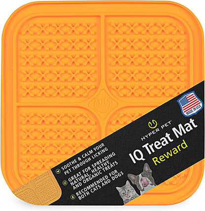 Hyper Pet IQ Treat Lick Mat for Dogs & Cats | Dog & Cat Slow Feeder & Enrichment Toy | Made in USA