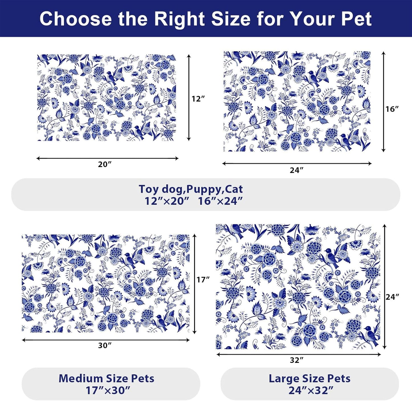 Dog Food Mats for Floors Waterproof Mat for Cat Food and Water Bowls - Absorbent Quick Dry Non Slip Mat for Pet Feeding