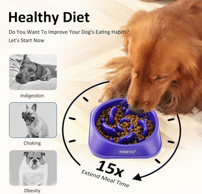 YINEYA Slow Feeder Dog Bowls, Pet Supplies that Slow Down Eating, Pet Food Bowls, Maze Dog Puzzle Feeder for Medium Breed