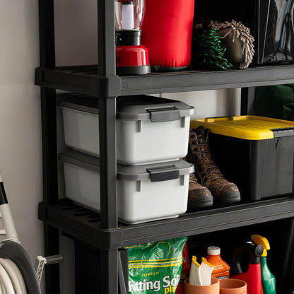 IRIS USA Dog Food Storage Container, 2 Pack, Up to 30 lbs Each, Airtight Seal for Freshness, Wheels for Rolling, Easy One Hand Opening, Made in USA, BPA Free, Clear/Black