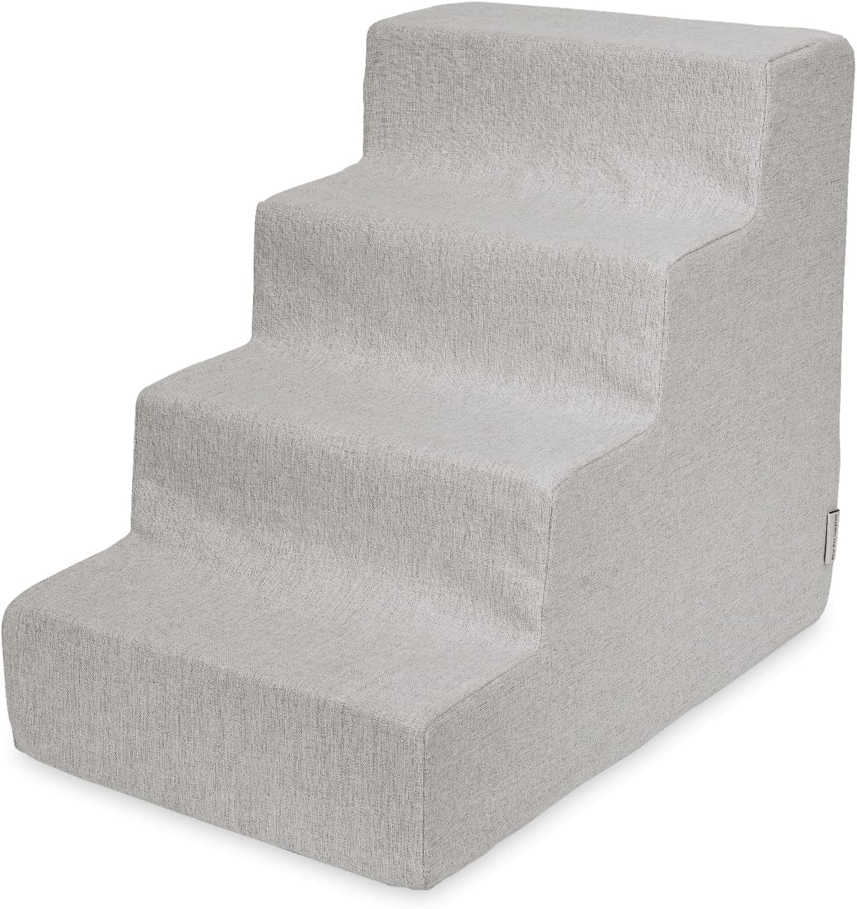 Best Pet Supplies Dog Stairs & Steps - Foam Steps for Small Dogs & Cats, Non-Slip Indoor Balanced Pet Step Support, Dog Ramp, No Assembly, Ash Gray Linen, 2-Step (12-inch Height)
