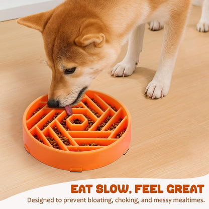 WHIPPY Slow Feeder Dog Bowl, Puzzle Maze Design to Slow Down Eating, 3-Cup Capacity, Anti-Gulping Food Bowl for Medium & Large Dogs,Black
