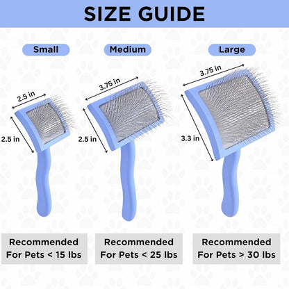 Slicker Brush for Dogs, Dog Grooming Supplies - Best Doodle & Poodle Brush for Haired Dogs - Goldendoodle Pin Detangler for Dematting (Medium Curved)