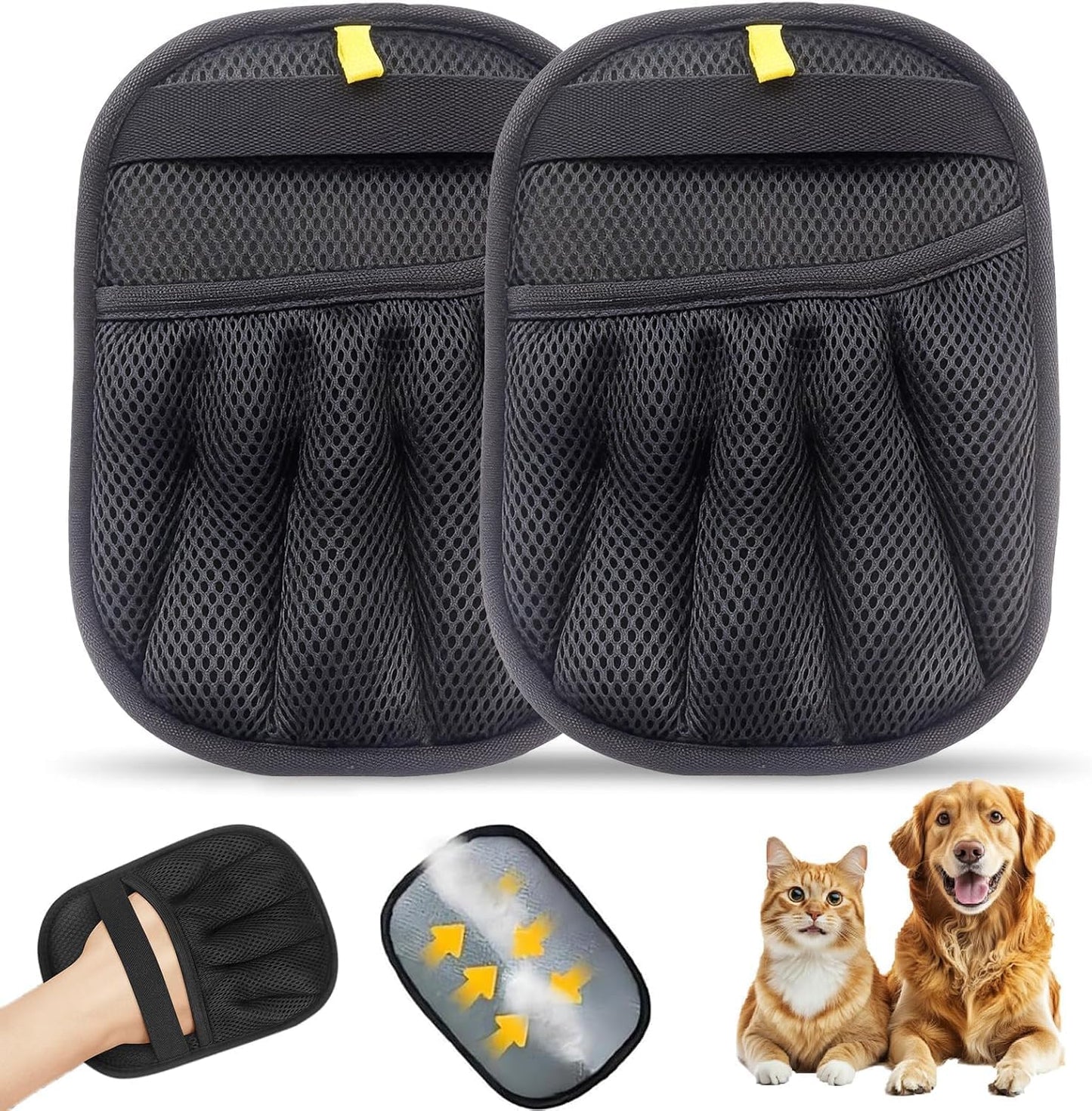 Pet Hair Removal Glove, Pet Hair Remover Gloves for Cats & Dogs Hair Remover, Magic Brush Pet Hair Removal Tool for Furniture, Couch, Car Seats, Clothing(1Pcs)